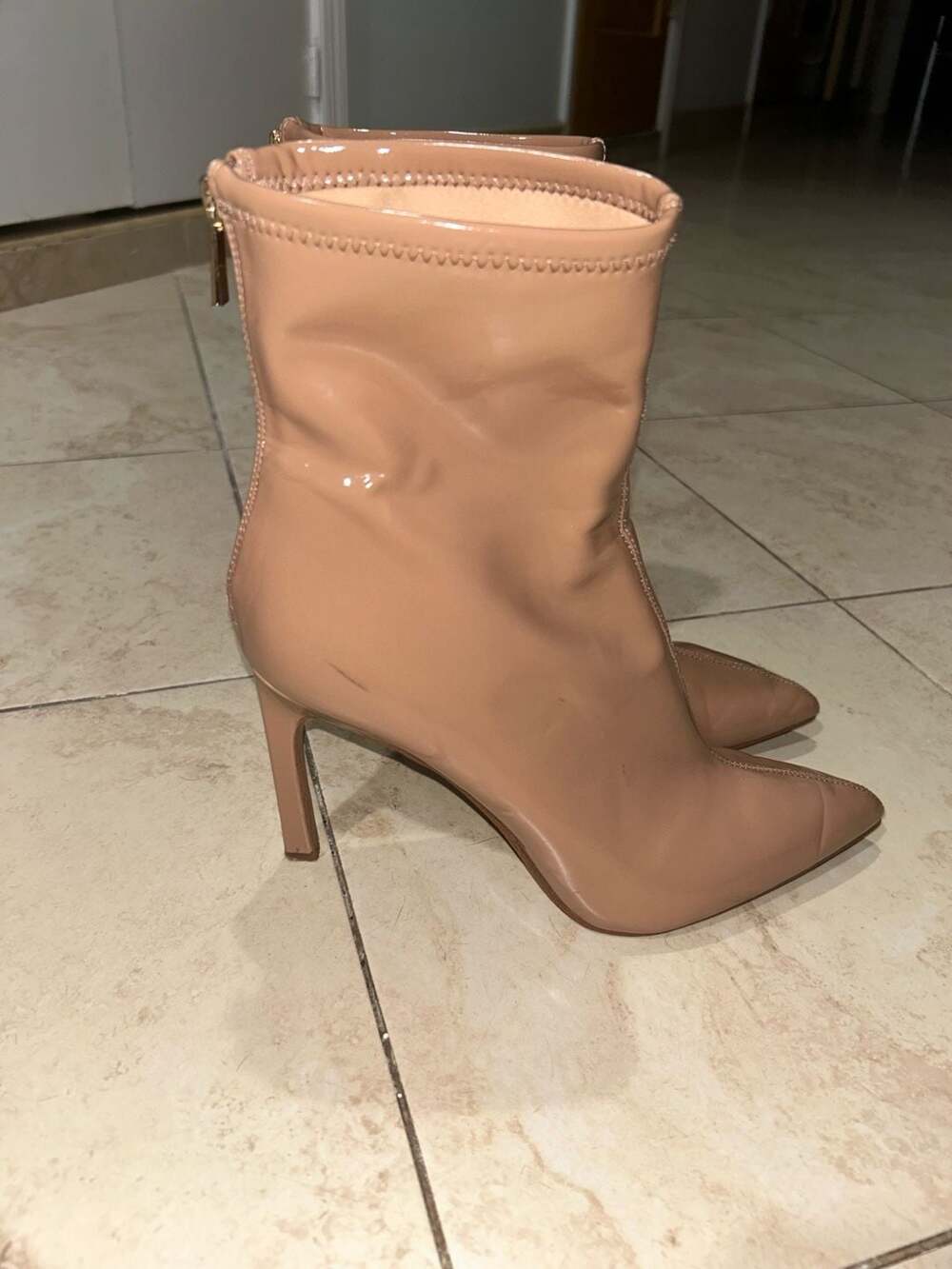 Jessica Simpson JP-Pacifika Nude Patent Stiletto Ankle Boots